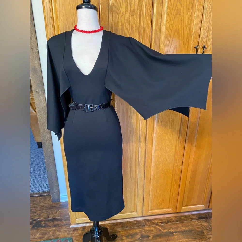 CREATURE OF THE NIGHT WIGGLE BAT PINUP FITTED SPOOKY LBD GOTH DRESS NWT - Picture 6 of 10